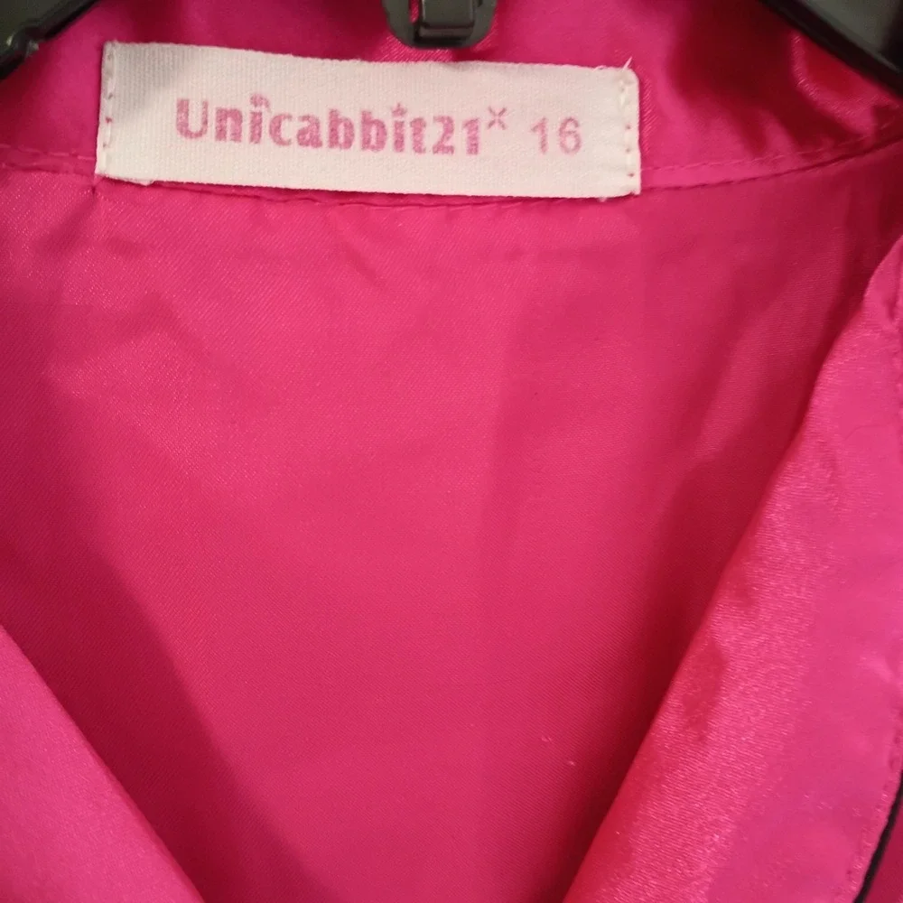 UNICABBIT21 Hot Pink Satin Pajama Set for Big Girls Cute Size 16 Youth‎ EUC